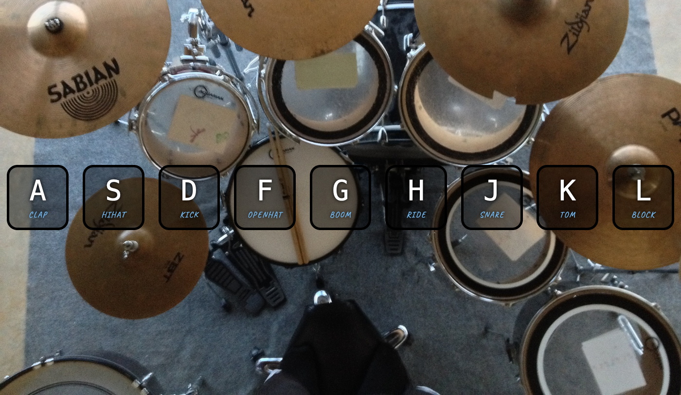 Screenshot of a drum kit web application