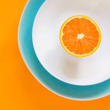 Orange Slice on Plate